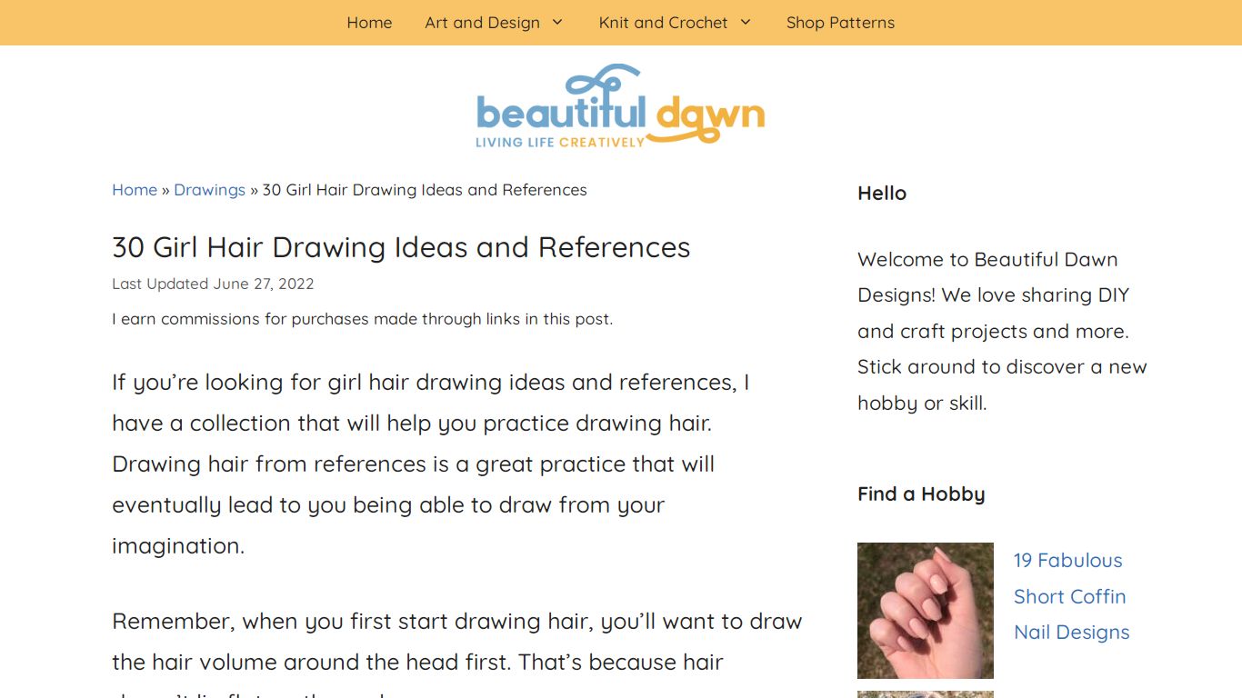 30 Girl Hair Drawing Ideas and References - Beautiful Dawn Designs